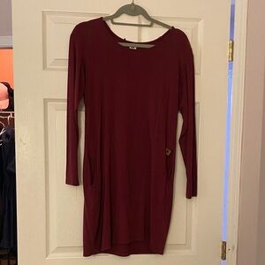 Burgundy cotton dress